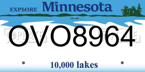 OVO8964 Minnesota License Plate