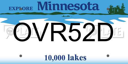 OVR52D Minnesota License Plate