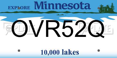 OVR52Q Minnesota License Plate