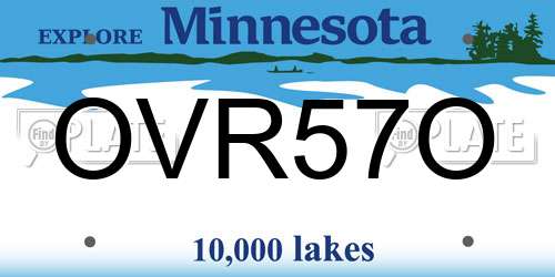 OVR57O Minnesota License Plate
