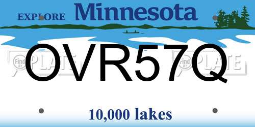 OVR57Q Minnesota License Plate