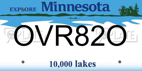 OVR82O Minnesota License Plate