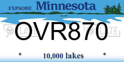 OVR870 Minnesota License Plate