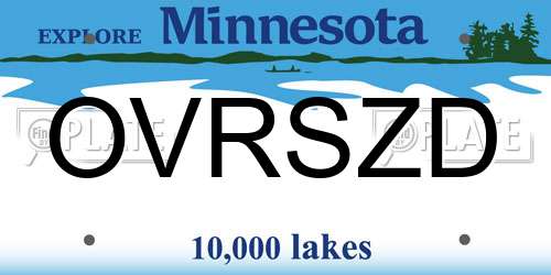 OVRSZD Minnesota License Plate