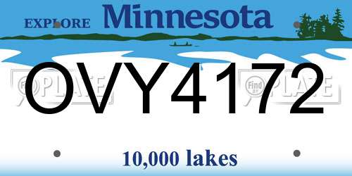 OVY4172 Minnesota License Plate