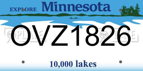 OVZ1826 Minnesota License Plate