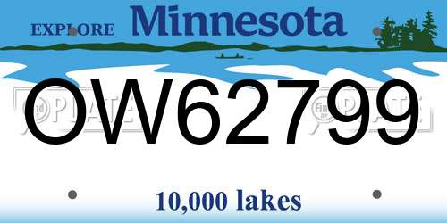 OW62799 Minnesota License Plate