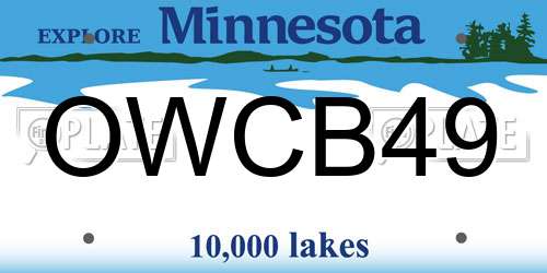 OWCB49 Minnesota License Plate