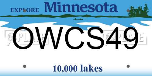 OWCS49 Minnesota License Plate