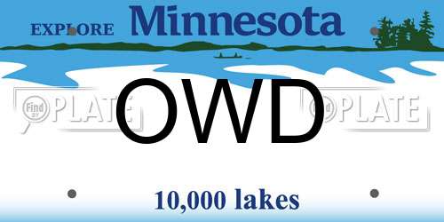 OWD Minnesota License Plate