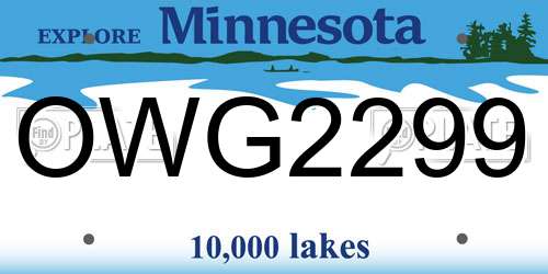OWG2299 Minnesota License Plate