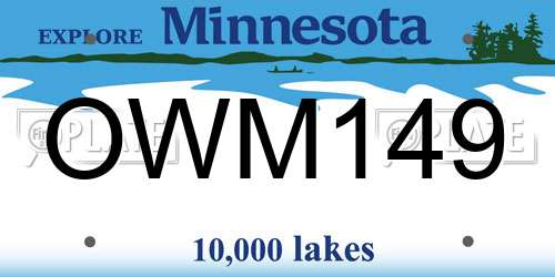 OWM149 Minnesota License Plate