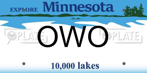 OWO Minnesota License Plate