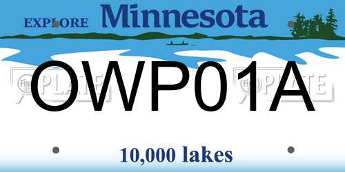 OWP01A Minnesota License Plate