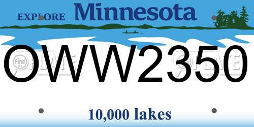 OWW2350 Minnesota License Plate