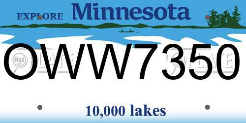 OWW7350 Minnesota License Plate