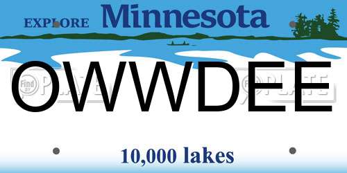 OWWDEE Minnesota License Plate