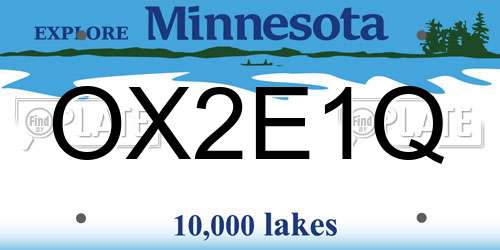 OX2E1Q Minnesota License Plate