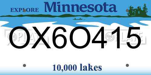 OX6O415 Minnesota License Plate