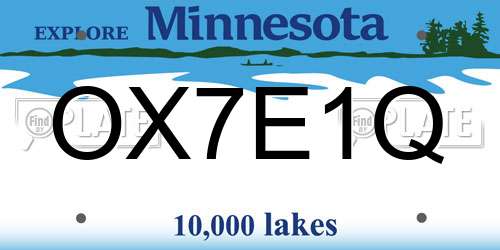 OX7E1Q Minnesota License Plate
