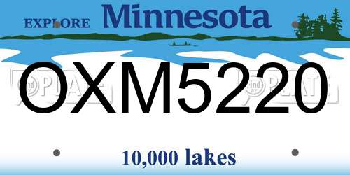 OXM5220 Minnesota License Plate