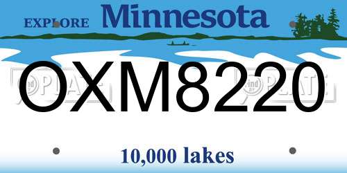 OXM8220 Minnesota License Plate