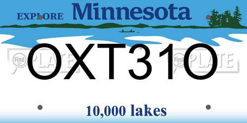 OXT31O Minnesota License Plate