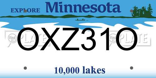 OXZ31O Minnesota License Plate