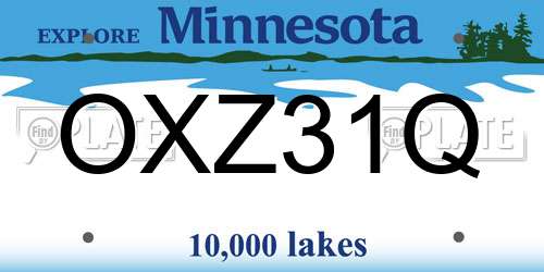 OXZ31Q Minnesota License Plate