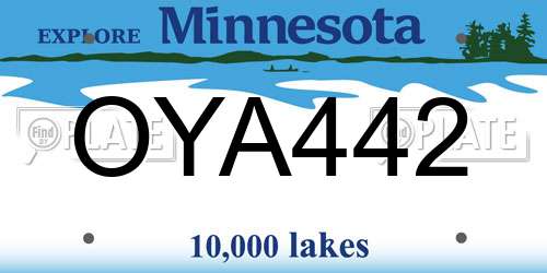 OYA442 Minnesota License Plate