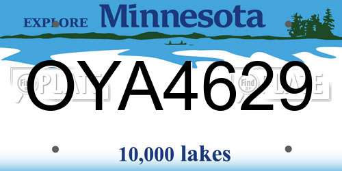 OYA4629 Minnesota License Plate