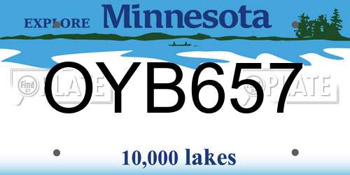 OYB657 Minnesota License Plate