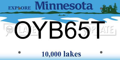 OYB65T Minnesota License Plate