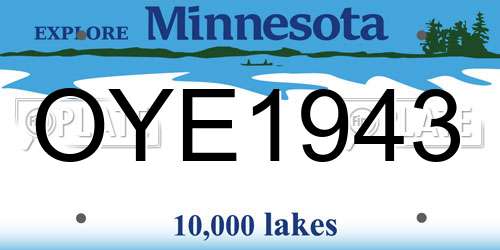 OYE1943 Minnesota License Plate