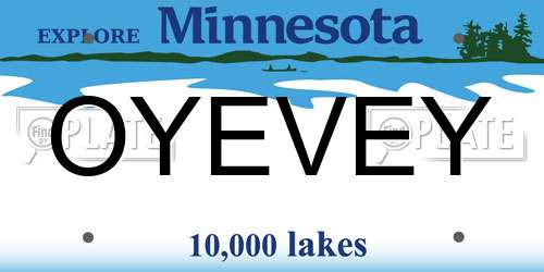 OYEVEY Minnesota License Plate