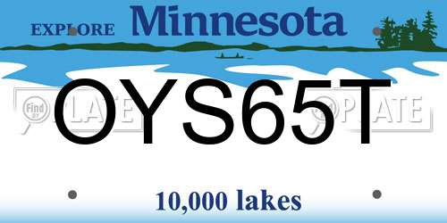 OYS65T Minnesota License Plate