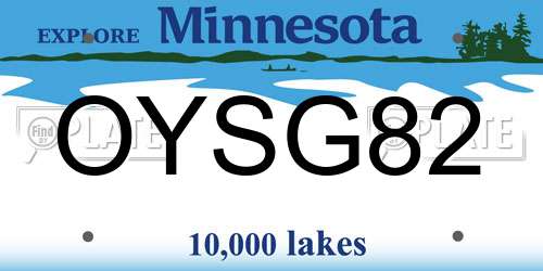 OYSG82 Minnesota License Plate