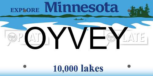 OYVEY Minnesota License Plate