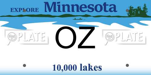 OZ Minnesota License Plate