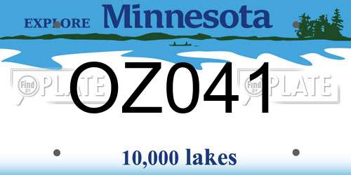 OZ041 Minnesota License Plate