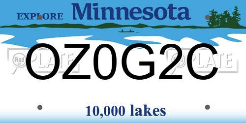 OZ0G2C Minnesota License Plate