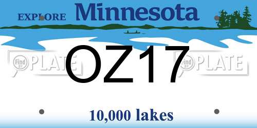 OZ17 Minnesota License Plate