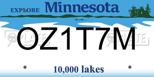 OZ1T7M Minnesota License Plate