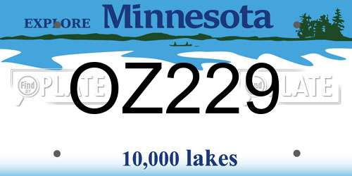 OZ229 Minnesota License Plate