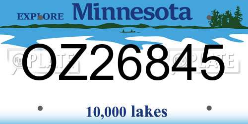 OZ26845 Minnesota License Plate