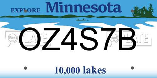 OZ4S7B Minnesota License Plate