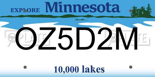 OZ5D2M Minnesota License Plate