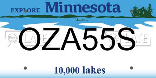 OZA55S Minnesota License Plate