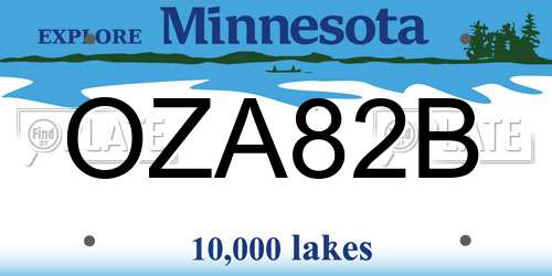 OZA82B Minnesota License Plate