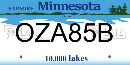 OZA85B Minnesota License Plate